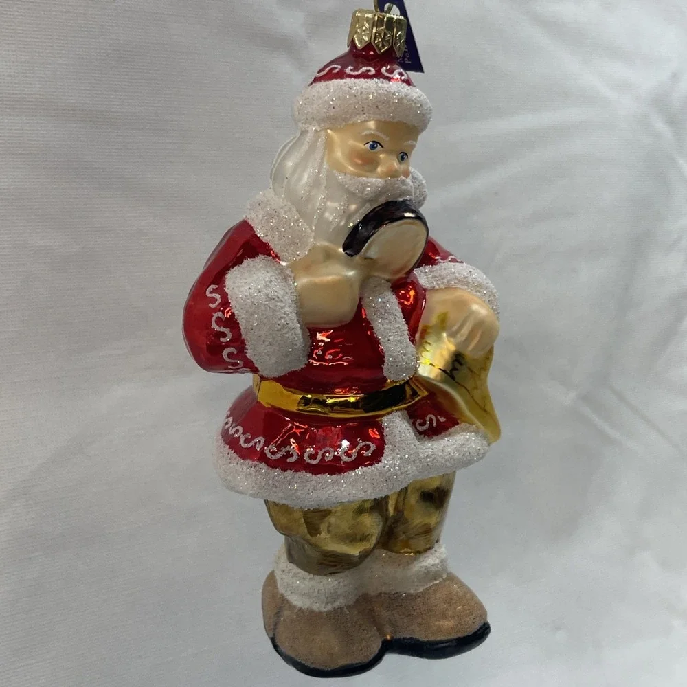 Blown Glass Santa Christmas Ornament‎ 6.5